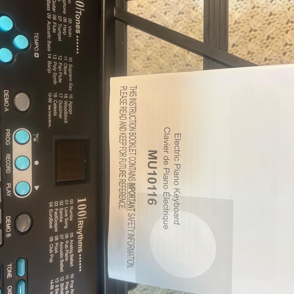 61-Key Electronic Keyboard with Stand - Black - Picture 2 of 5